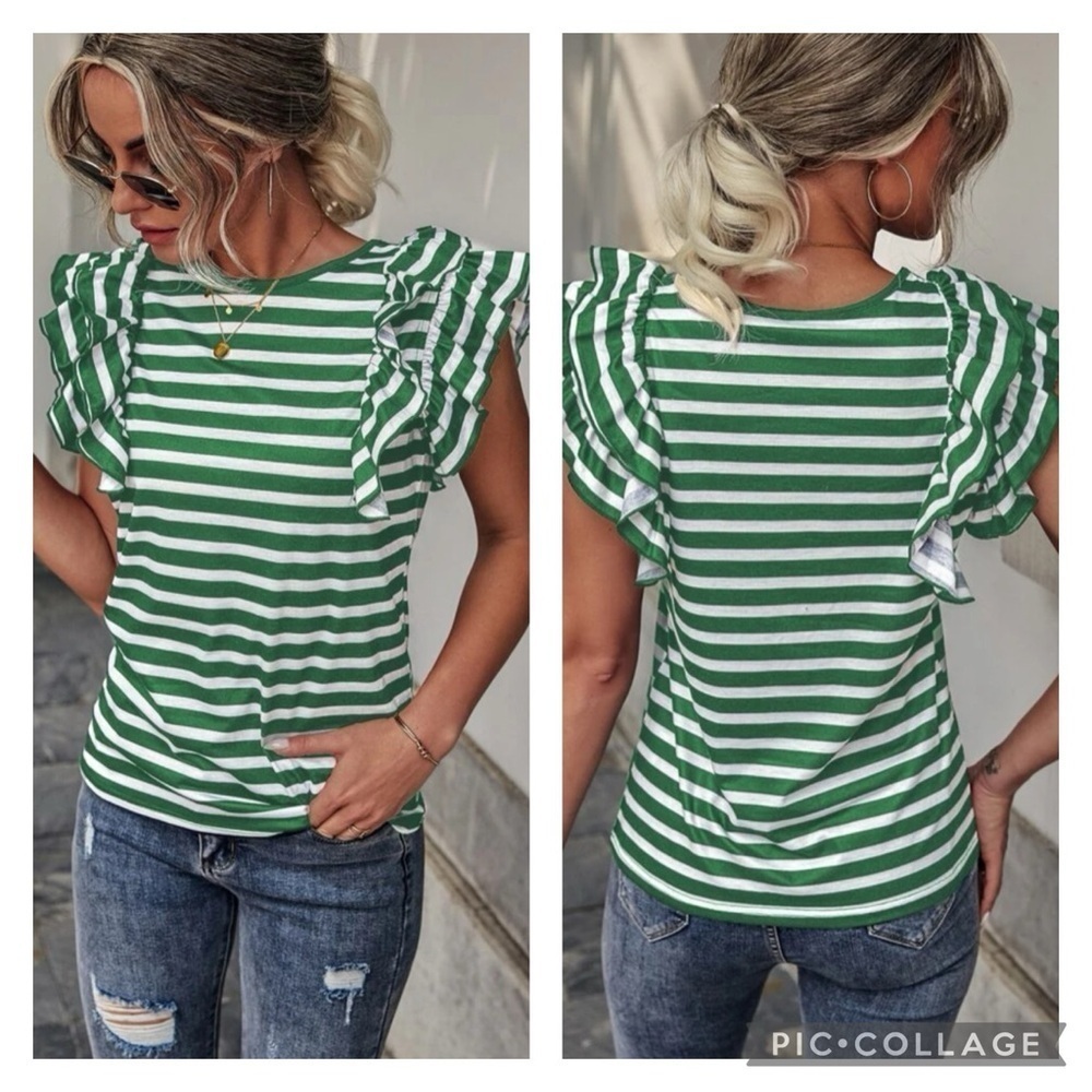 NWT SHEIN LUNE Striped Butterfly Tee Large